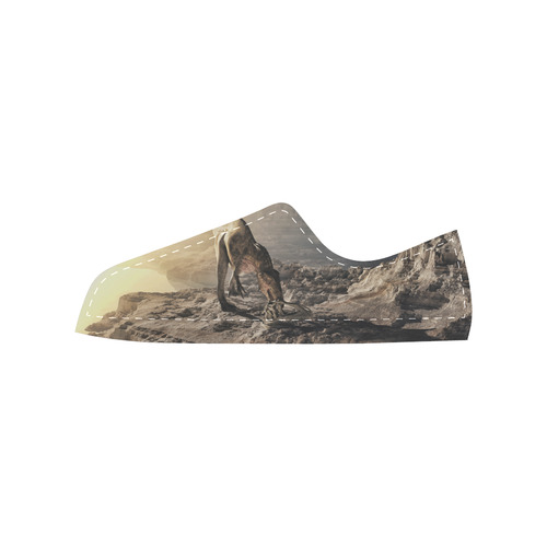 Acrocanthosaurus Dinosaur Canvas Women's Shoes/Large Size (Model 018)