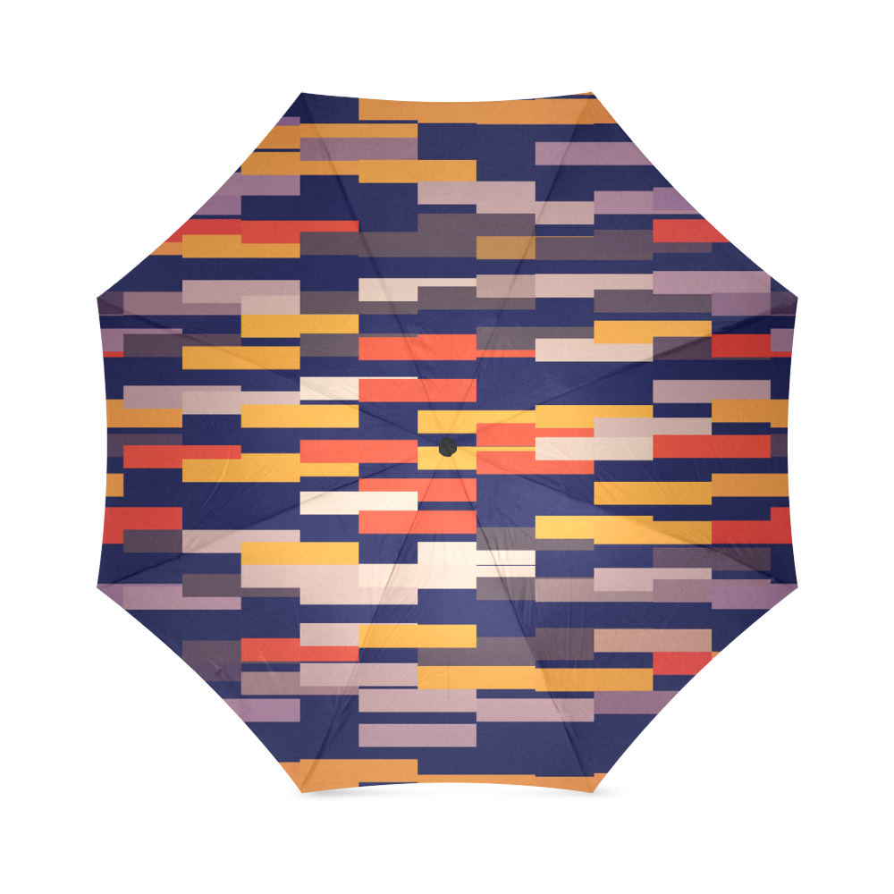 Rectangles in retro colors Foldable Umbrella (Model U01)