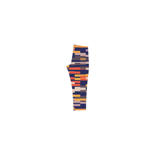 Rectangles in retro colors Capri Legging (Model L02)