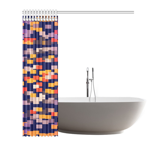 Rectangles in retro colors Shower Curtain 72"x72"