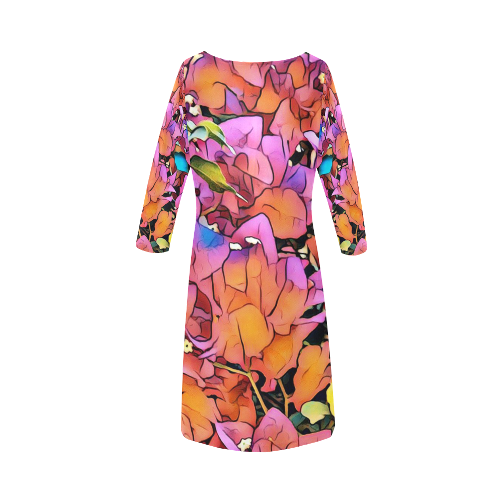 Floral Dreams 15 by JamColors Round Collar Dress (D22)