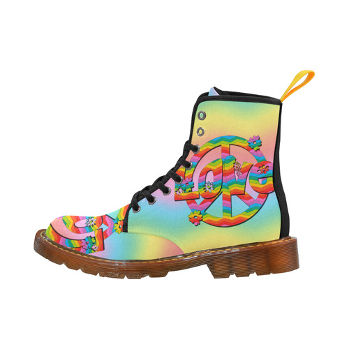 Colorful Love and Peace Background Martin Boots For Women Model 1203H