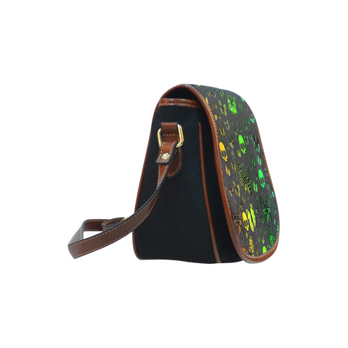 Skulls & Butterflies Saddle Bag/Small (Model 1649)(Flap Customization)