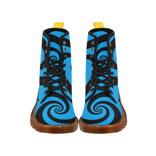 BLACK & BLUE SWIRL Martin Boots For Women Model 1203H