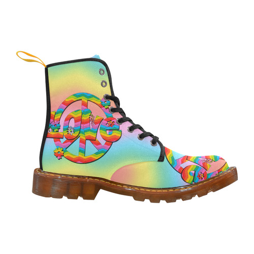 Colorful Love and Peace Background Martin Boots For Women Model 1203H