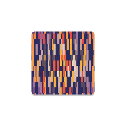 Rectangles in retro colors Square Coaster