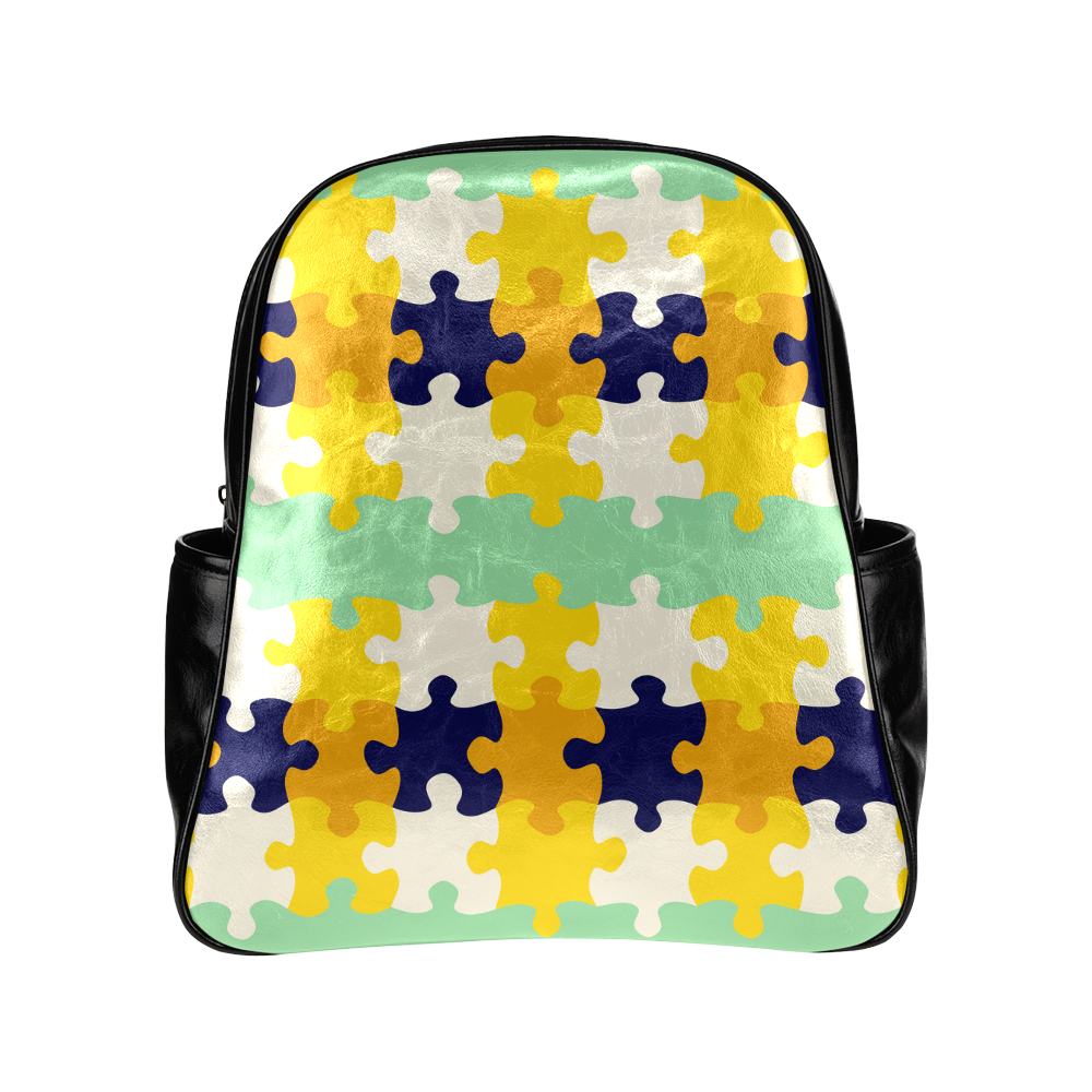 Puzzle pieces Multi-Pockets Backpack (Model 1636)