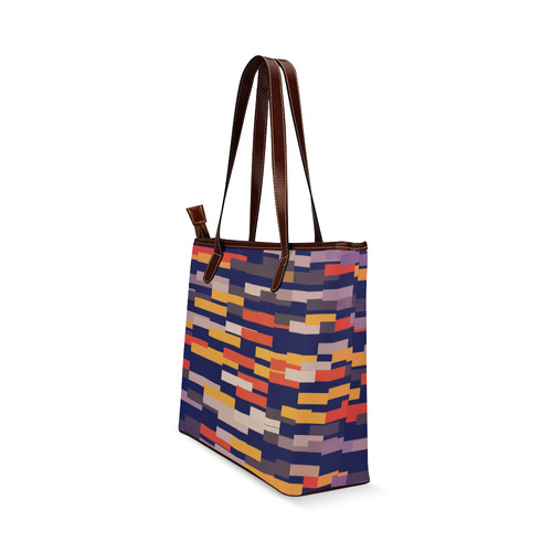 Rectangles in retro colors Shoulder Tote Bag (Model 1646)
