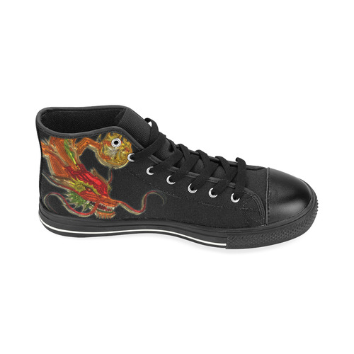 Fantastic Metallic Gleaming Dragon High Top Canvas Shoes for Kid (Model 017)