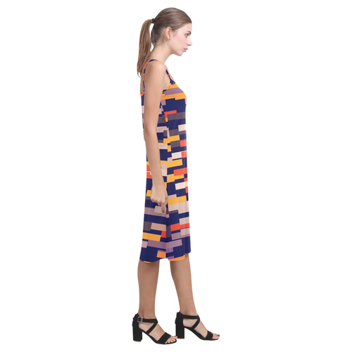 Rectangles in retro colors Alcestis Slip Dress (Model D05)