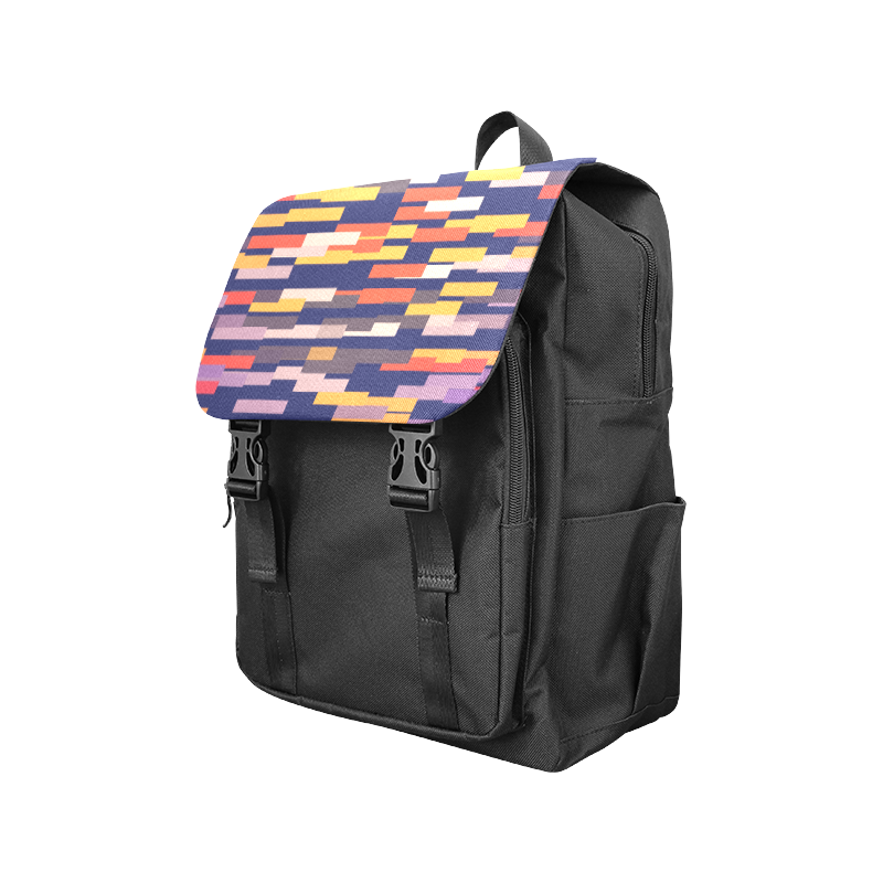 Rectangles in retro colors Casual Shoulders Backpack (Model 1623)