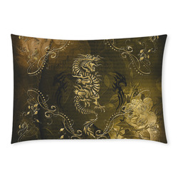 Wonderful chinese dragon in gold Custom Rectangle Pillow Case 20x30 (One Side)