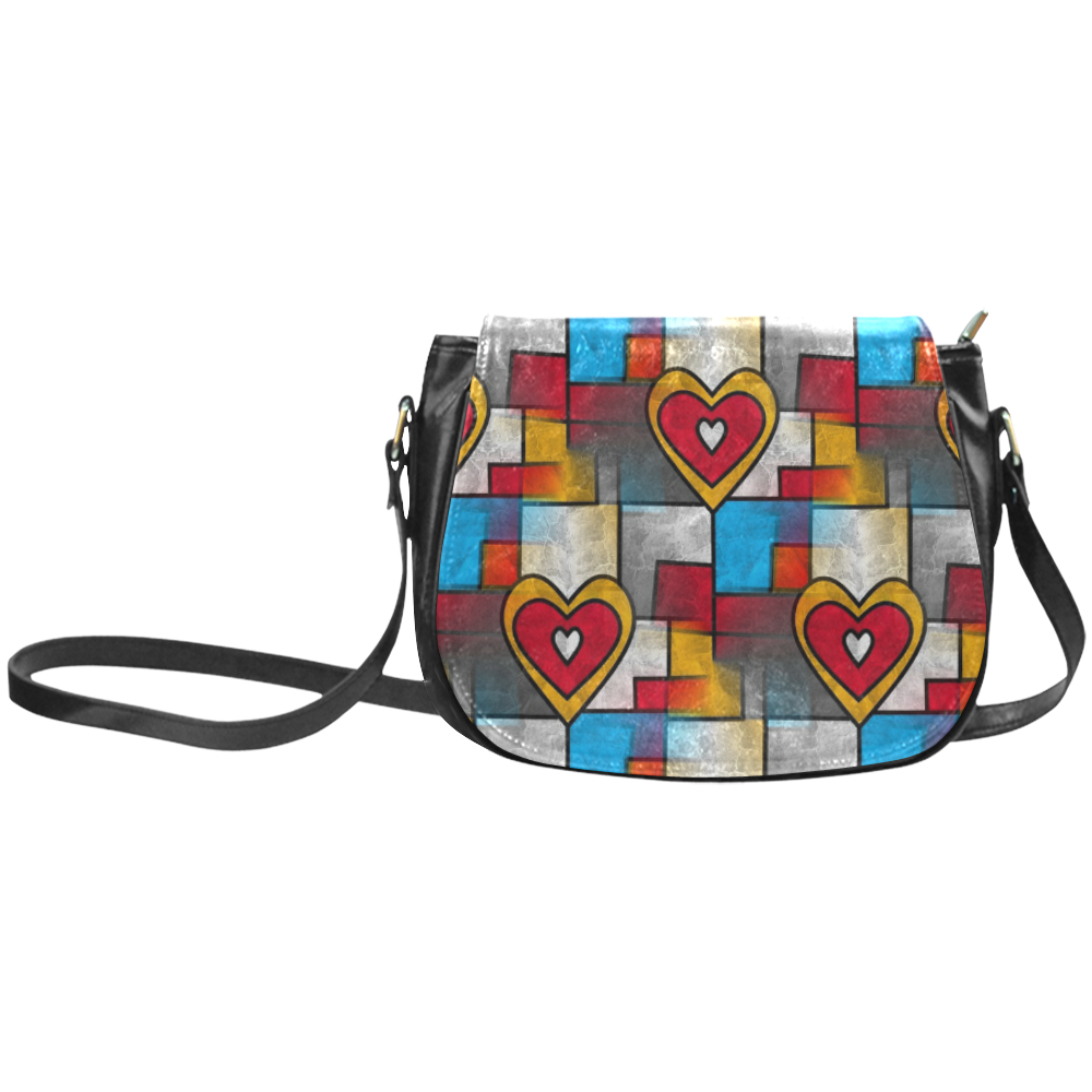 That is my heart by Popart Lover Classic Saddle Bag/Large (Model 1648)