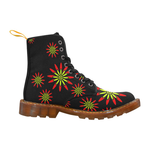 Red Flowers Martin Boots For Women Model 1203H