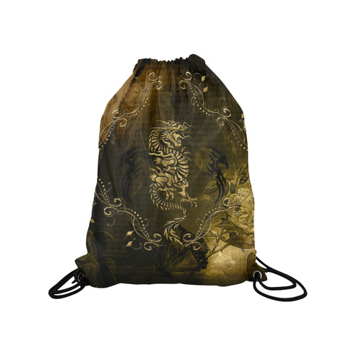 Wonderful chinese dragon in gold Medium Drawstring Bag Model 1604 (Twin Sides) 13.8"(W) * 18.1"(H)