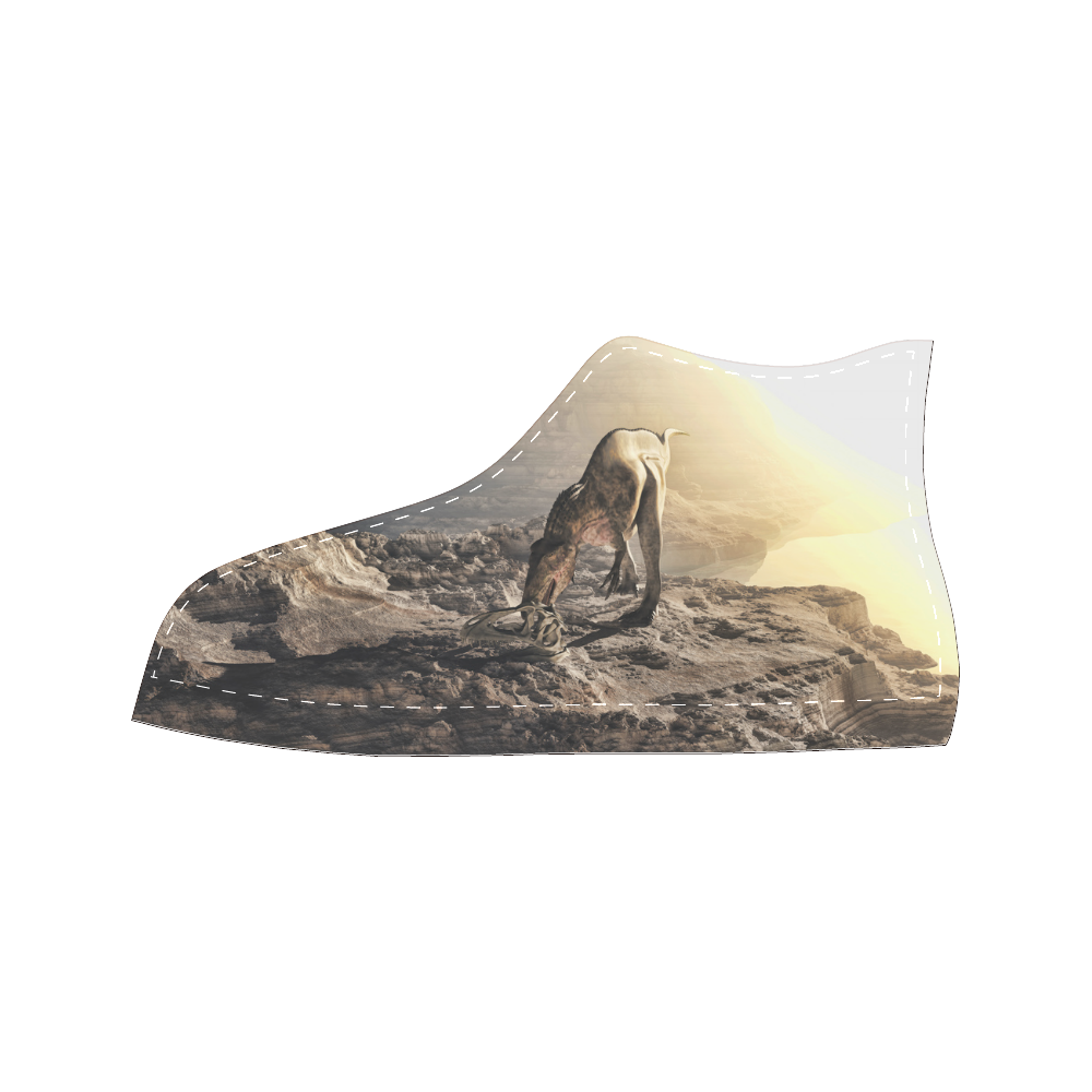Acrocanthosaurus Dinosaur Men’s Classic High Top Canvas Shoes /Large Size (Model 017)