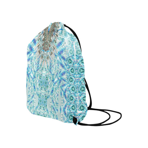 BUTTERFLY DANCE TURQUOISE V Large Drawstring Bag Model 1604 (Twin Sides)  16.5"(W) * 19.3"(H)