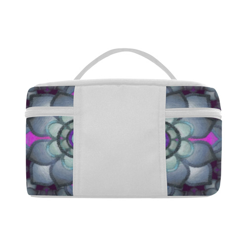 Hot Pink, teal pattern Cosmetic Bag/Large (Model 1658)
