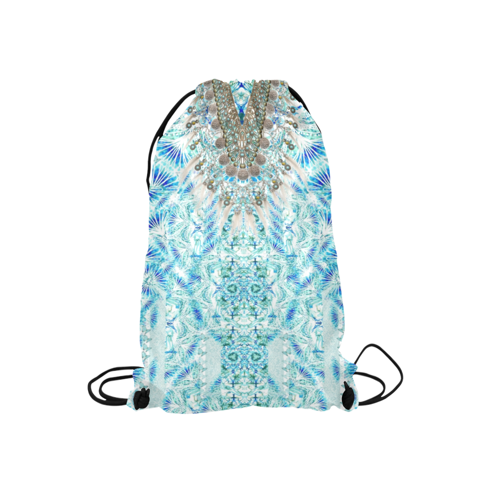 BUTTERFLY DANCE TURQUOISE Small Drawstring Bag Model 1604 (Twin Sides) 11"(W) * 17.7"(H)