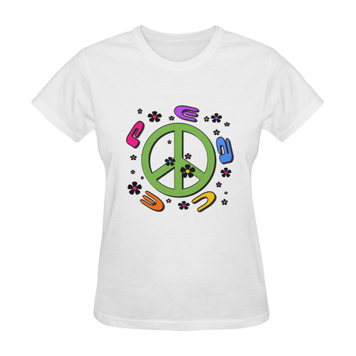 peace pink 3d Coloe Sunny Women's T-shirt (Model T05)