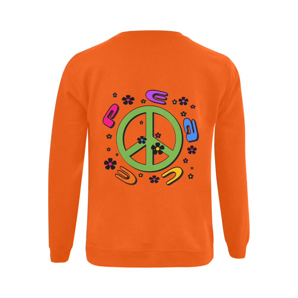 peace  3d color Gildan Crewneck Sweatshirt(NEW) (Model H01)