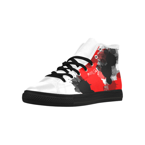 Ink Splatter Aquila High Top Microfiber Leather Men's Shoes/Large Size (Model 032)