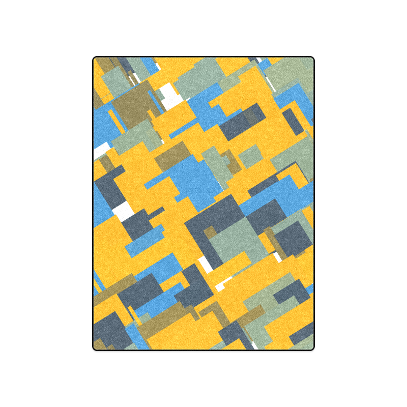 Blue yellow shapes Blanket 50"x60"