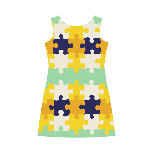 Puzzle pieces Bateau A-Line Skirt (D21)