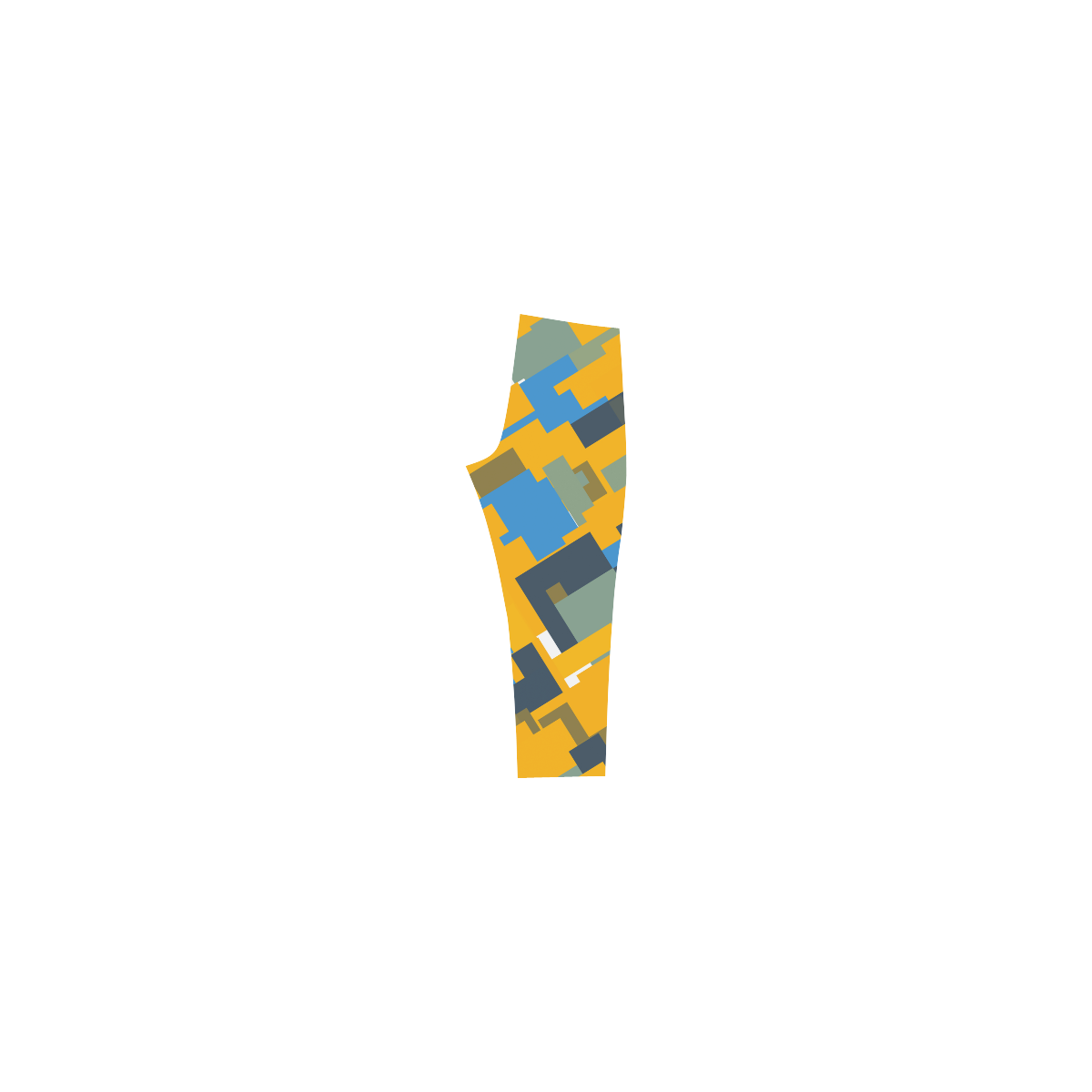 Blue yellow shapes Capri Legging (Model L02)