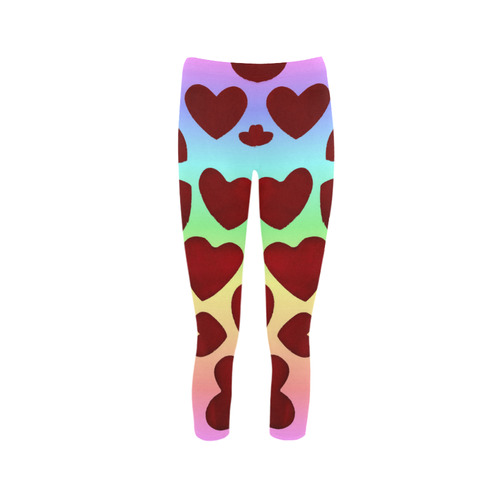 Rainbow Hearts Capri Legging (Model L02) | ID: D1287301