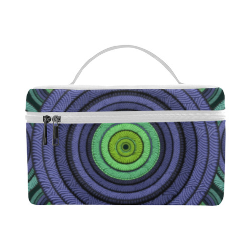 Green and Blue Stitched pattern Cosmetic Bag/Large (Model 1658)