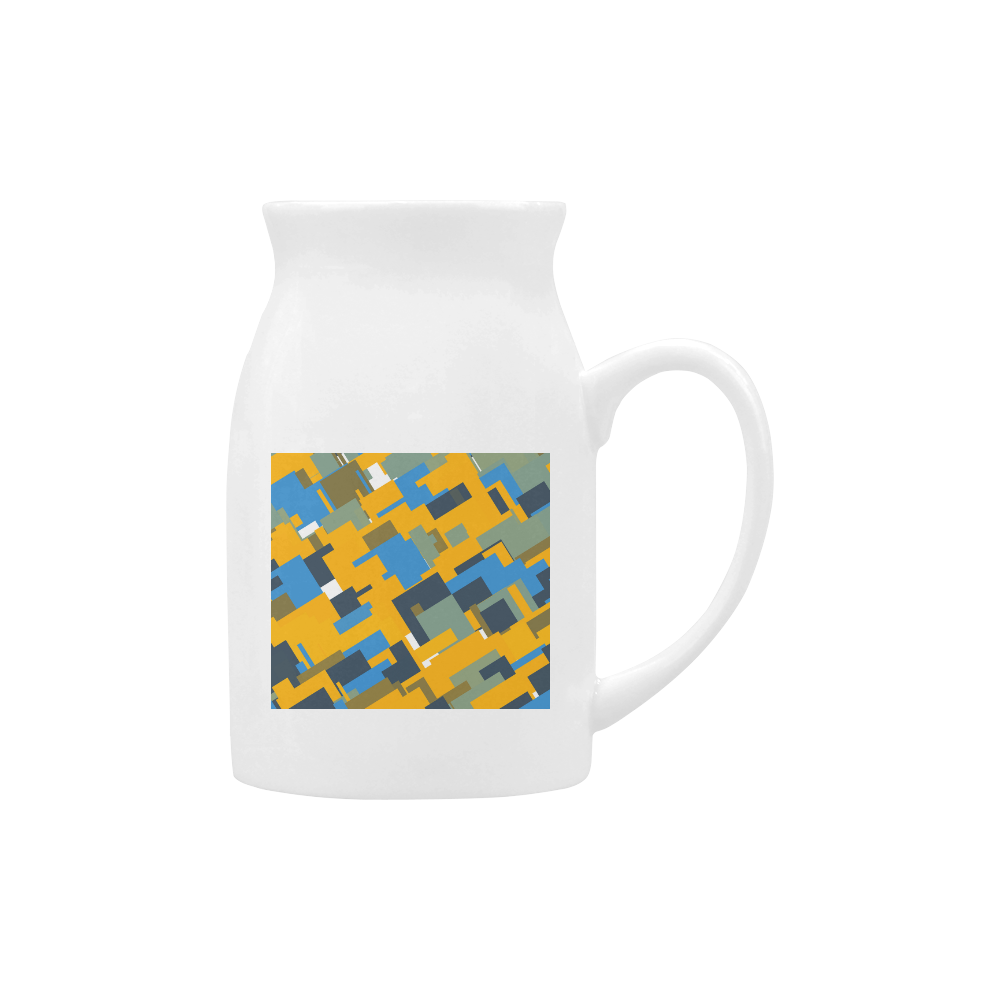 Blue yellow shapes Milk Cup (Large) 450ml