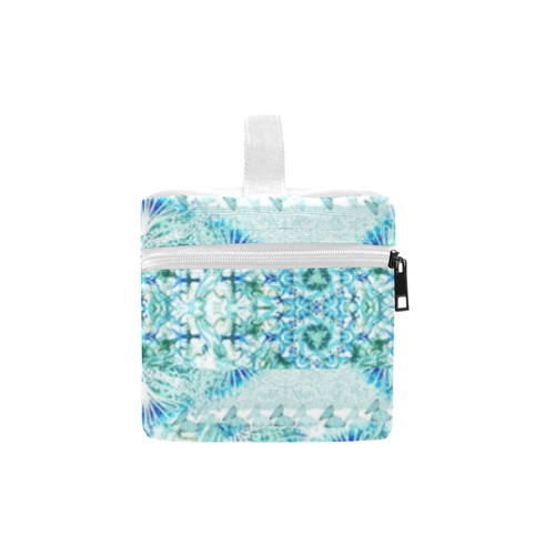 BUTTERFLY DANCE TURQUOISE V NECK FRONT V Cosmetic Bag/Large (Model 1658)