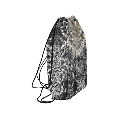 BUTTERFLY DANCE  BLACK Medium Drawstring Bag Model 1604 (Twin Sides) 13.8"(W) * 18.1"(H)