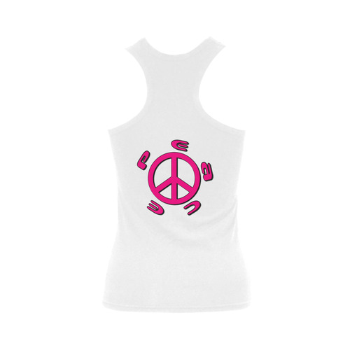 peace pink 3d Women's Shoulder-Free Tank Top (Model T35)