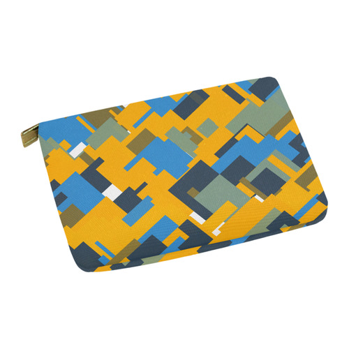 Blue yellow shapes Carry-All Pouch 12.5''x8.5''