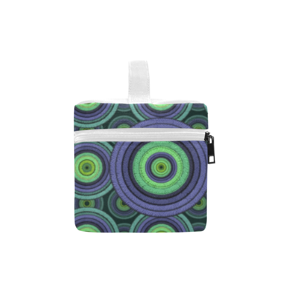 Green and Blue Stitched  Pattern Cosmetic Bag/Large (Model 1658)