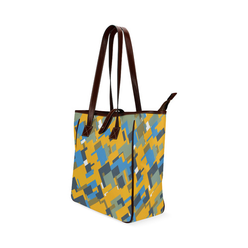 Blue yellow shapes Classic Tote Bag (Model 1644)
