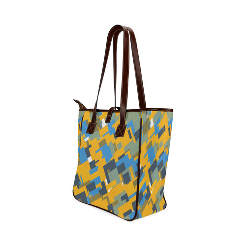 Blue yellow shapes Classic Tote Bag (Model 1644)