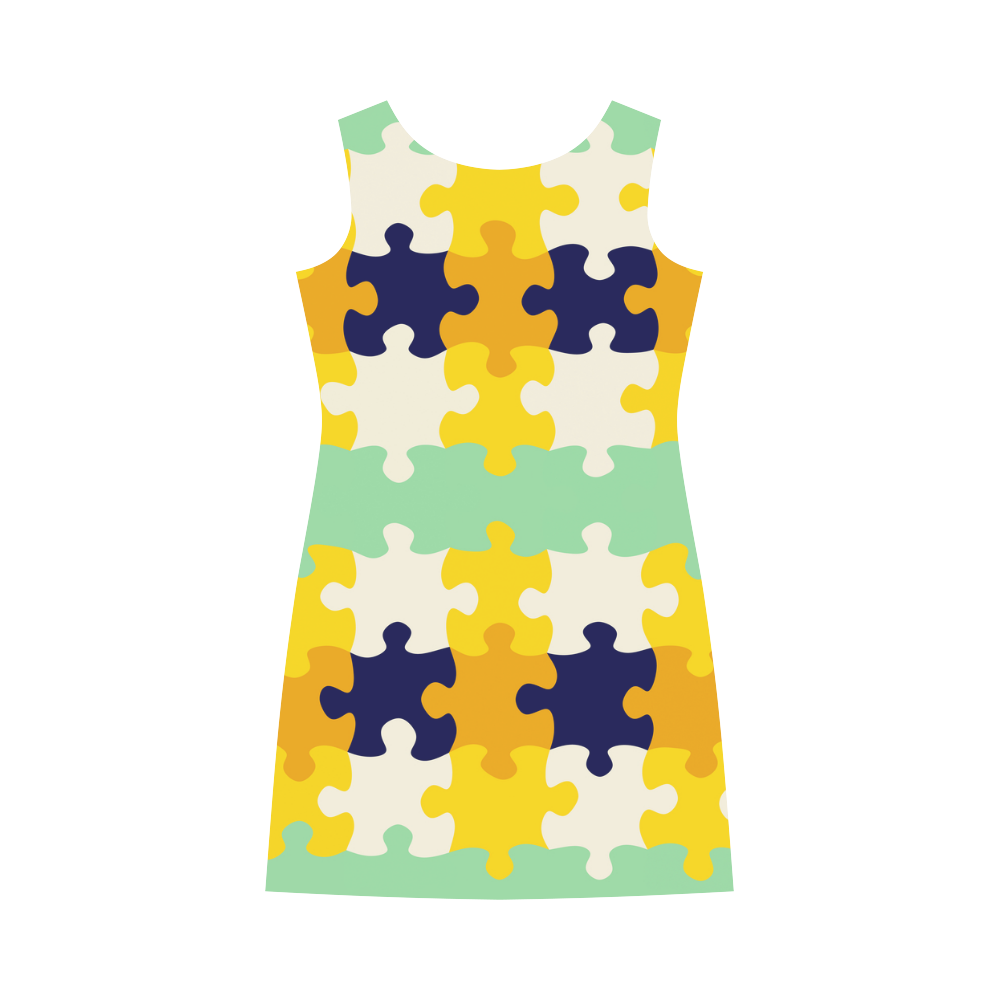 Puzzle pieces Round Collar Dress (D22)