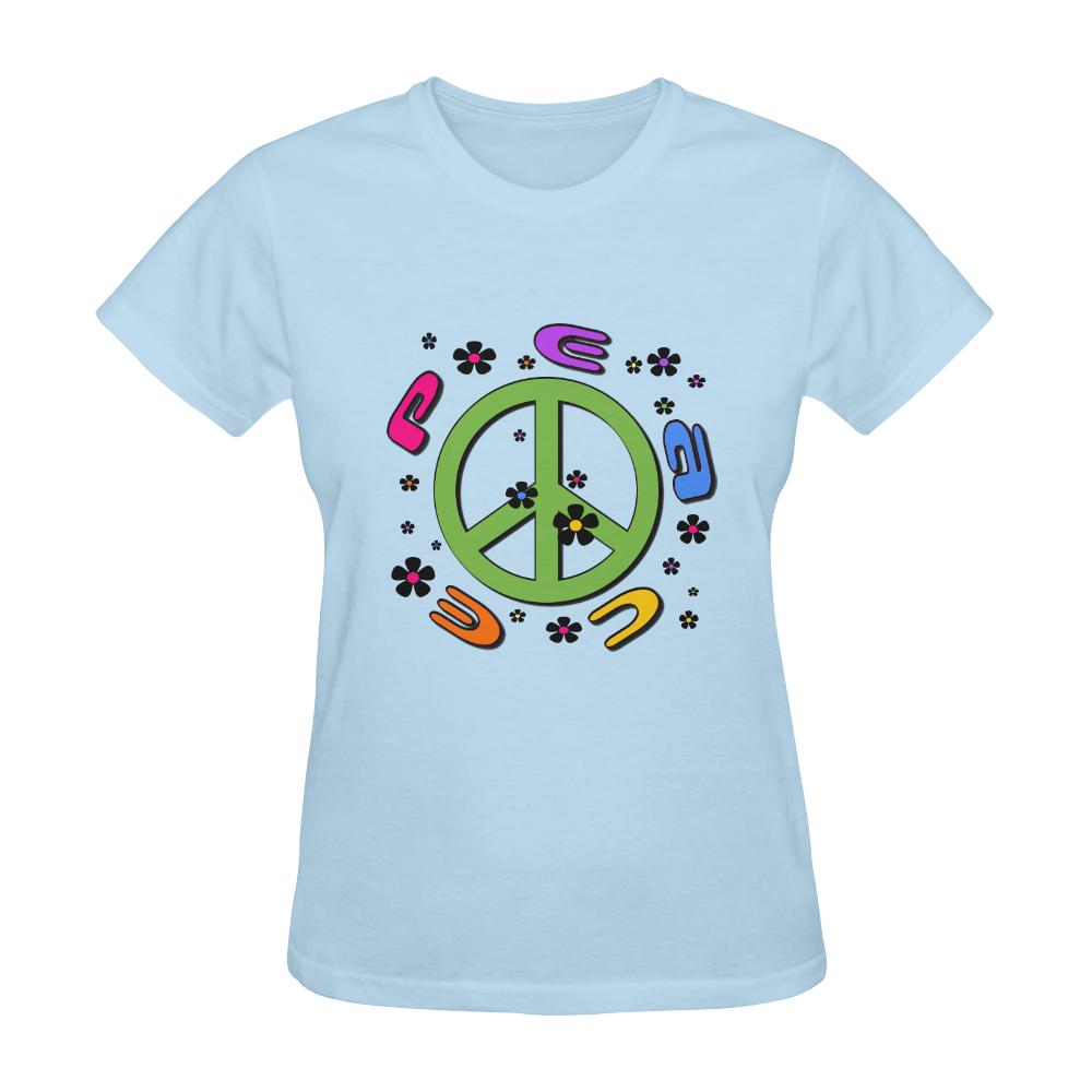 peace pink 3d Coloe Sunny Women's T-shirt (Model T05)