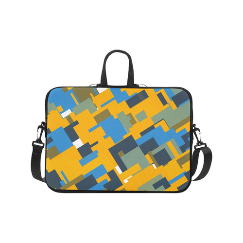 Blue yellow shapes Laptop Handbags 17"