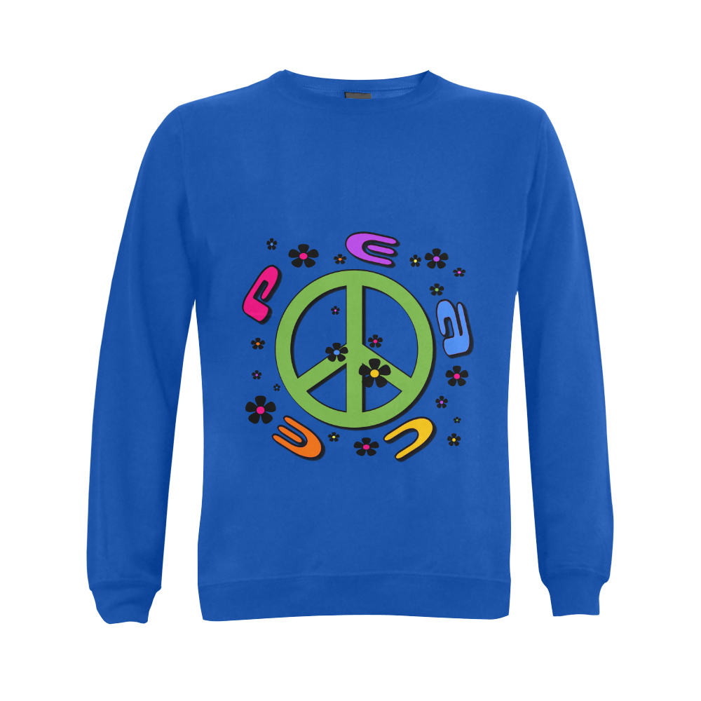 peace  3d color Gildan Crewneck Sweatshirt(NEW) (Model H01)