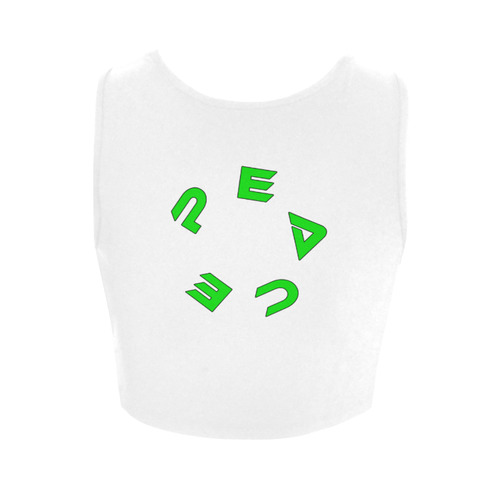 peace green Women's Crop Top (Model T42)