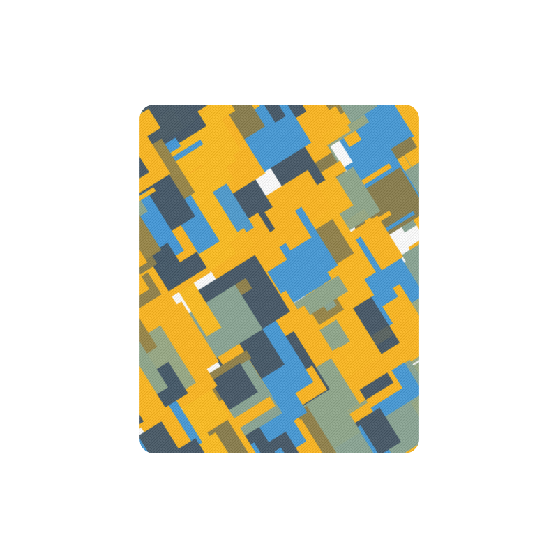 Blue yellow shapes Rectangle Mousepad