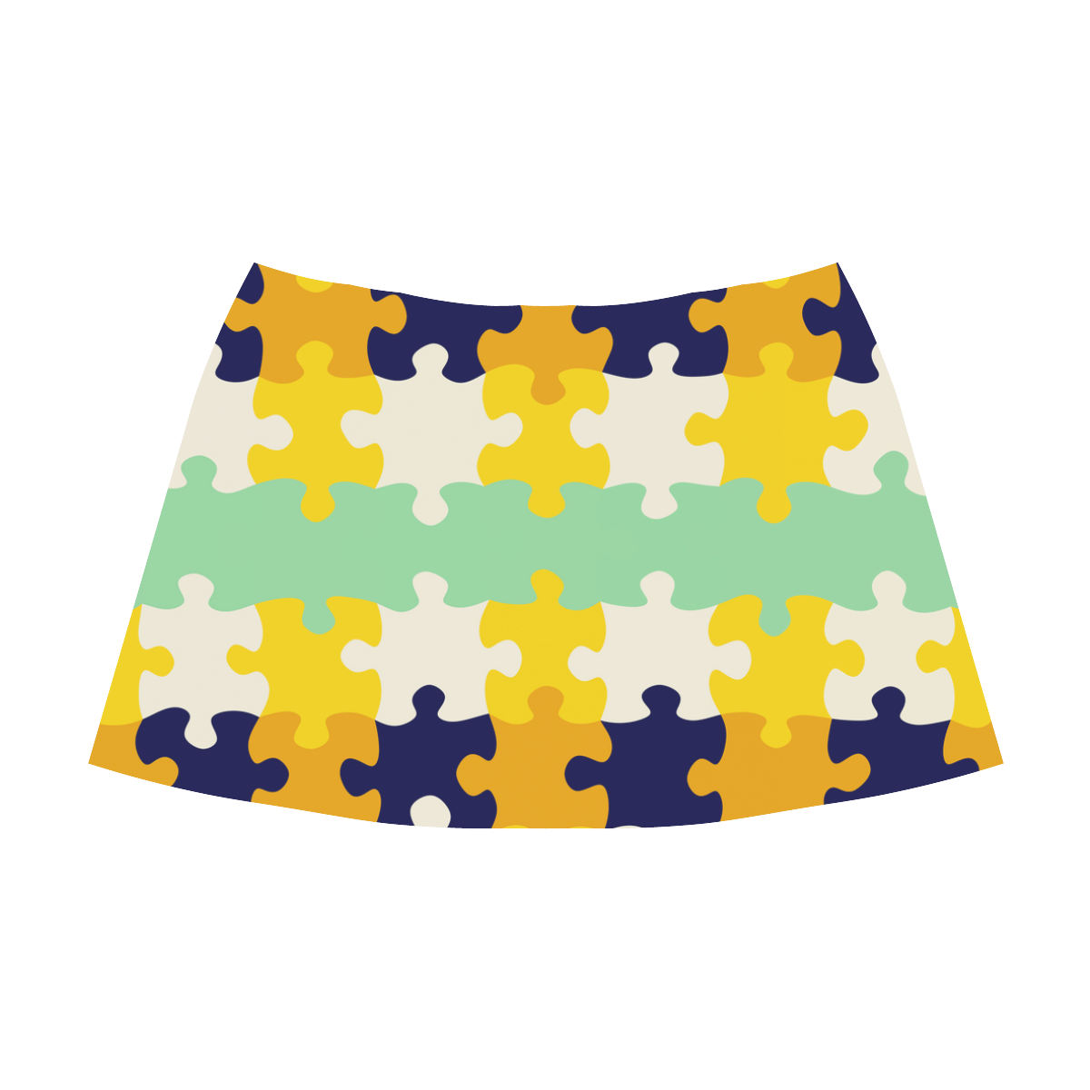Puzzle pieces Mnemosyne Women's Crepe Skirt (Model D16)
