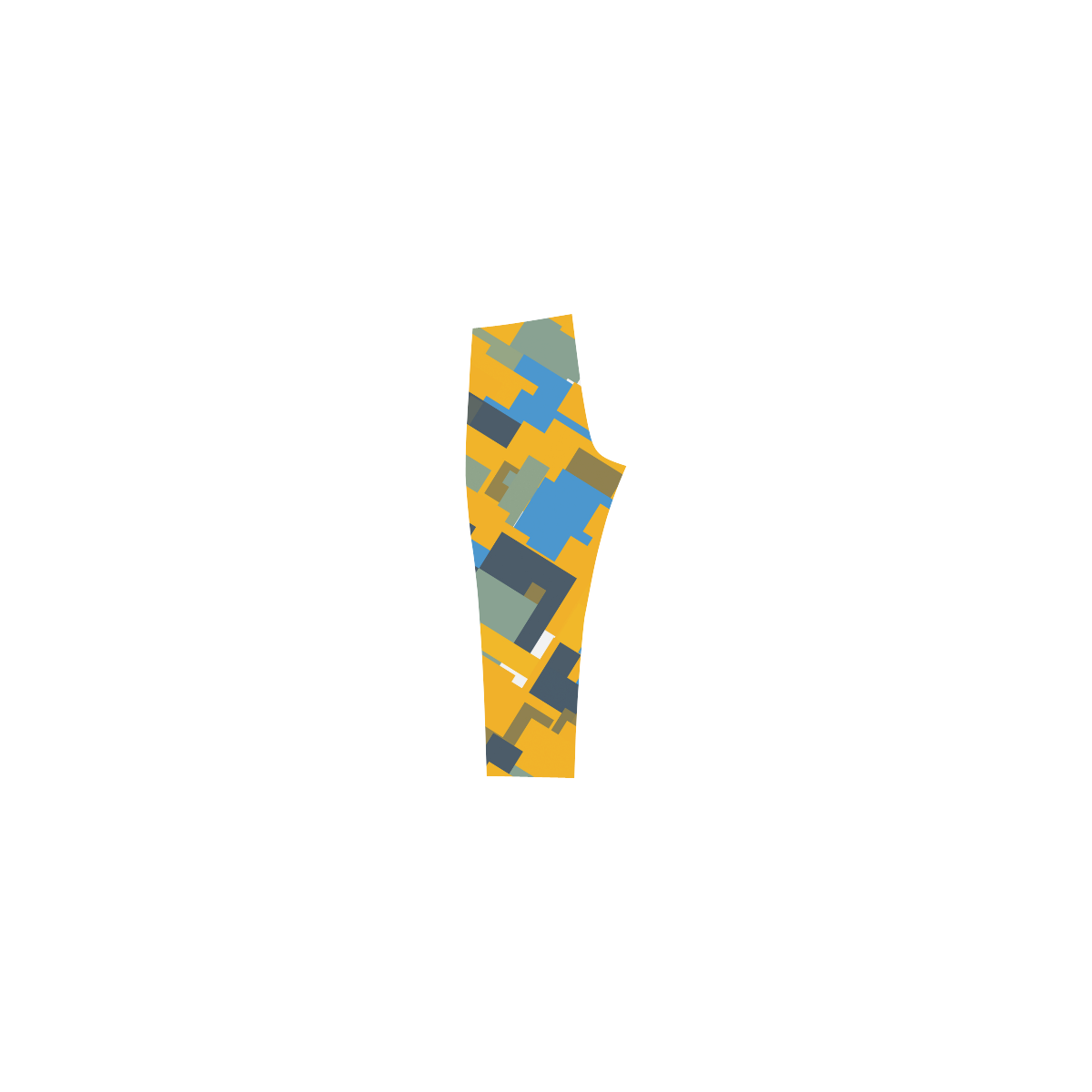 Blue yellow shapes Capri Legging (Model L02)