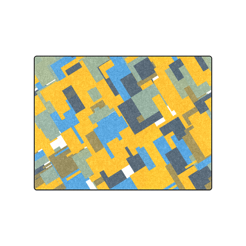 Blue yellow shapes Blanket 50"x60"