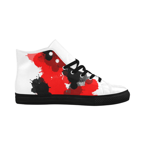 Ink Splatter Aquila High Top Microfiber Leather Men's Shoes/Large Size (Model 032)