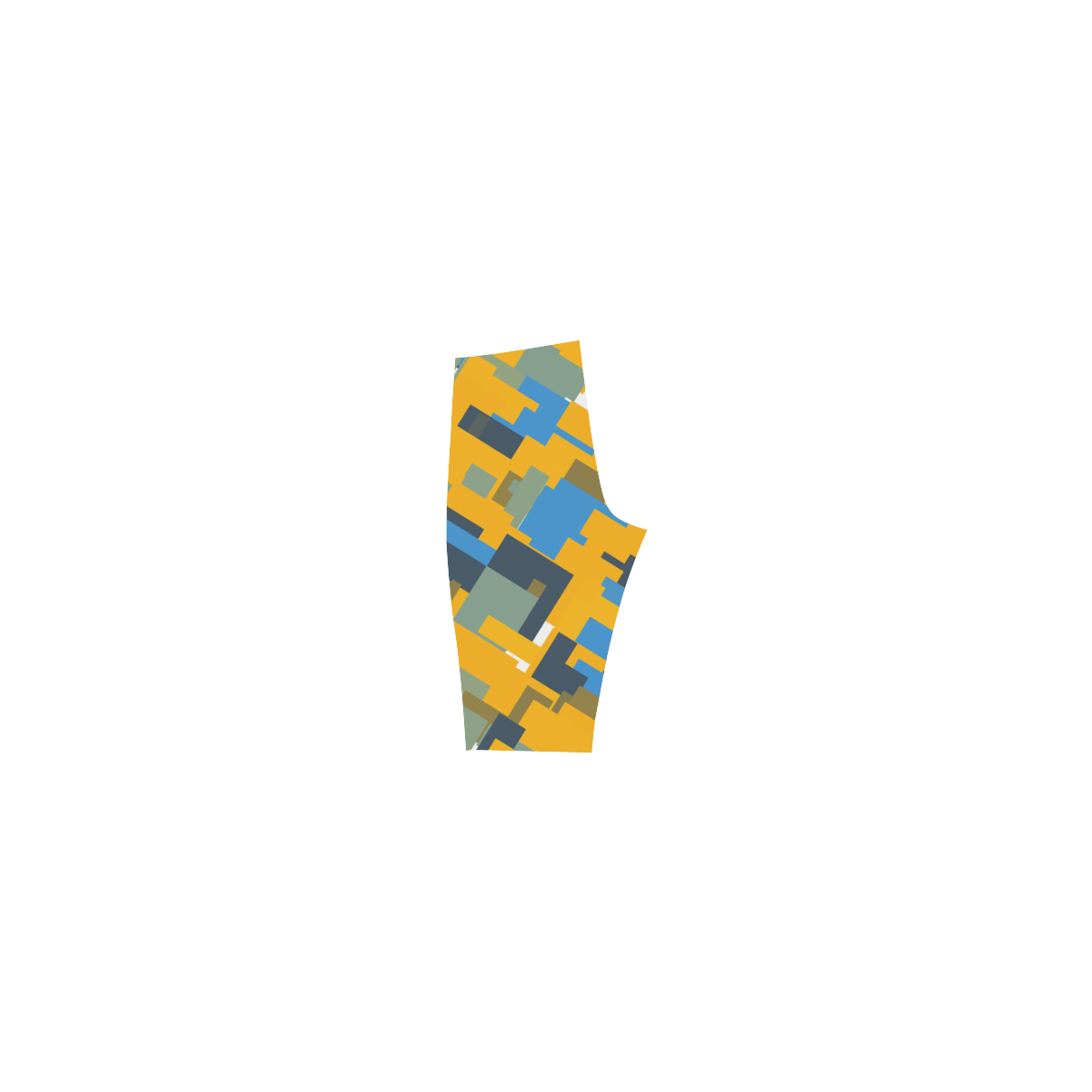 Blue yellow shapes Hestia Cropped Leggings (Model L03)